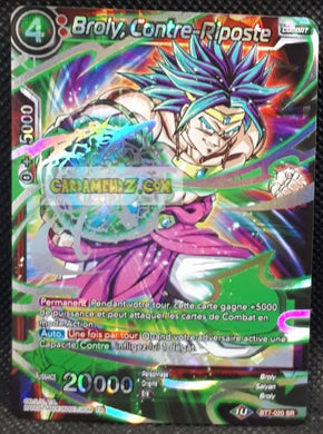Carte Dragon Ball Super Card Game Assault of the Saiyans BT7-020 SR (FR) bandai Broly contre riposte dbs prisme foil holo cardamehdz point com mehdz atout