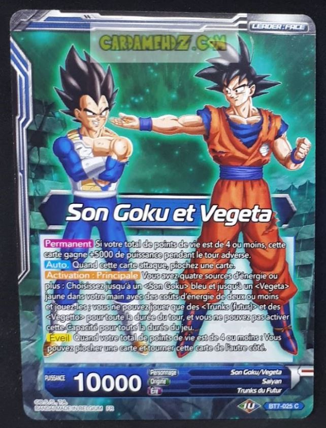 Carte Dragon Ball Super Card Game Assault of the Saiyans BT7-025 C (fr) bandai songoku et vegeta dbs cardamehdz point com