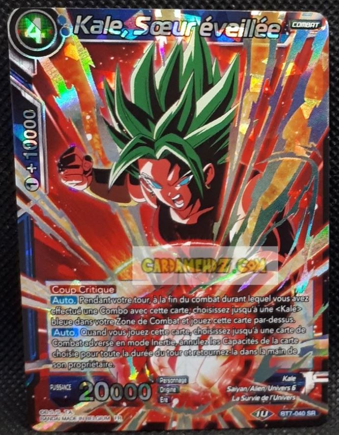 Carte Dragon Ball Super Card Game Assault of the Saiyans BT7-040 SR (FR) bandai kale soeur eveillee dbs prisme foil holo cardamehdz point com mehdz atout