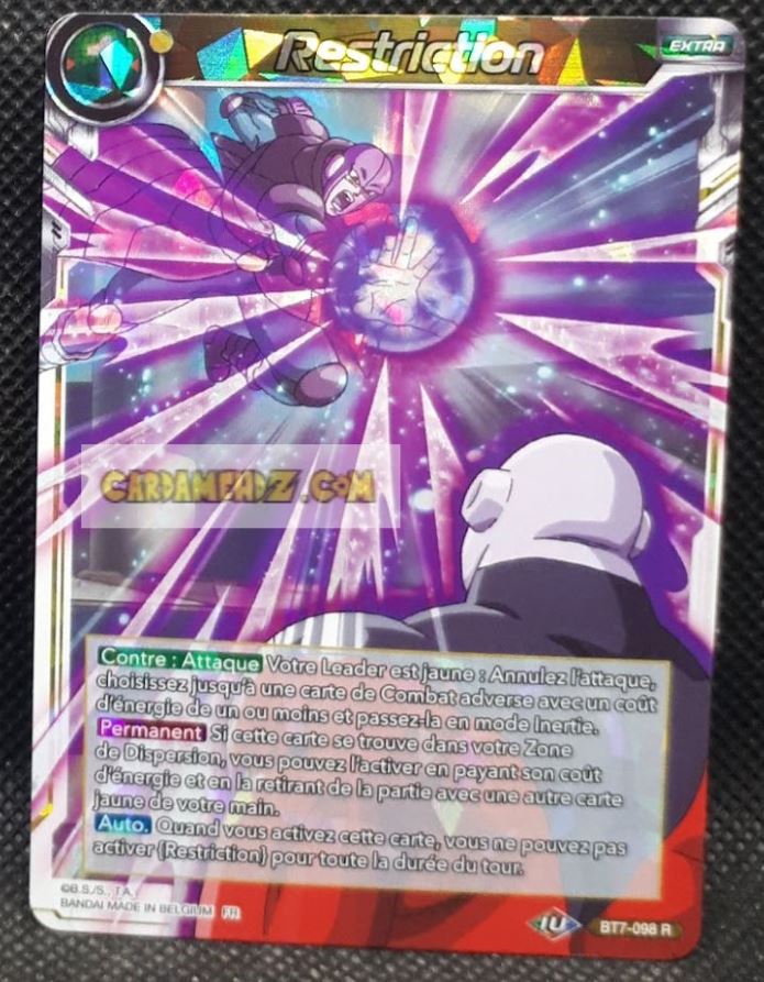 Carte Dragon Ball Super Card Game Assault of the Saiyans BT7-098 R (FR) bandai restriction dbs prisme foil holo cardamehdz point com mehdz atout