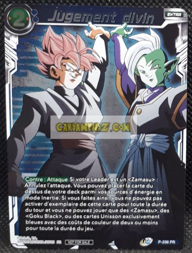 Carte Dragon Ball Super Card Game Carte promo Jugement Divin P-236 PR (FR) (foil) (2020) Bandai dbscg hors serie Championship Pack 2020 prisme holo cardamehdz point com mehdz atouT