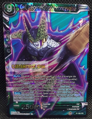 Carte Dragon Ball Super Card Game Carte promo cell regeneration inconcevable P-190 PR (fr) (foil) Bandai dbscg hors serie prisme holo cardamehdz point com mehdz atout