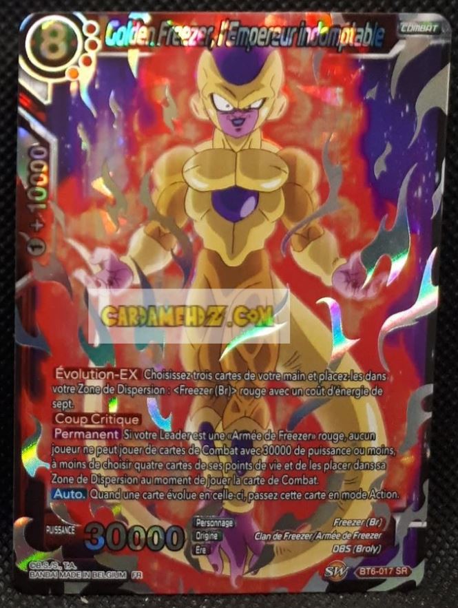Carte Dragon Ball Super Card Game Destroyer Kings BT6-017 SR (2019) (fr) bandai golden freezer l empereur indomptable dbs prisme foil holo cardamehdz point com mehdz atout