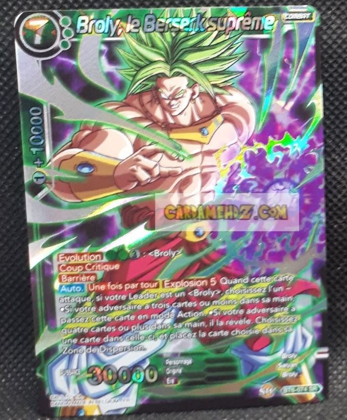 Carte Dragon Ball Super Card Game Destroyer Kings BT6-074 SR (2019) (fr) bandai broly le berserk supreme dbs prisme foil holo cardamehdz point com mehdz atout