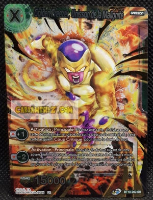 Carte Dragon Ball Super Card Game FR Rise of the Unison Warrior BT10-063 SR bandai golden freezer unisson de la malignité dbscg prisme foil holo cardamehdz point com mehdz atout