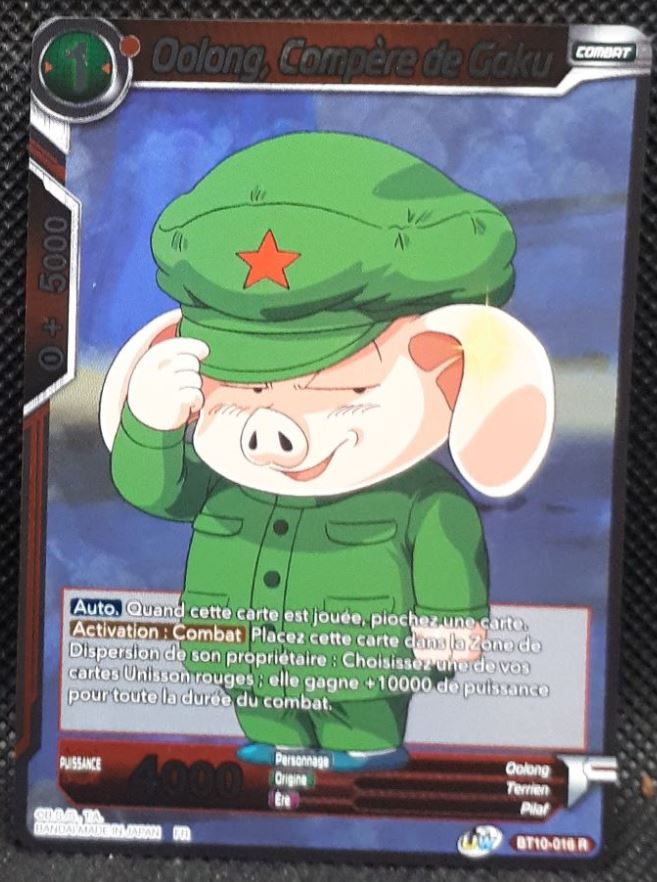 Carte Dragon Ball Super Card Game Fr Rise of the Unison Warrior BT10-016 R (2020) bandai oolong compère de goku dbscg prisme foil holo cardamehdz point com mehdz atout
