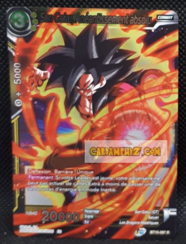 Carte Dragon Ball Super Card Game Fr Rise of the Unison Warrior BT10-097 R (2020) bandai son goku anéantissement absolu dbscg prisme foil holo cardamehdz point com mehdz atout