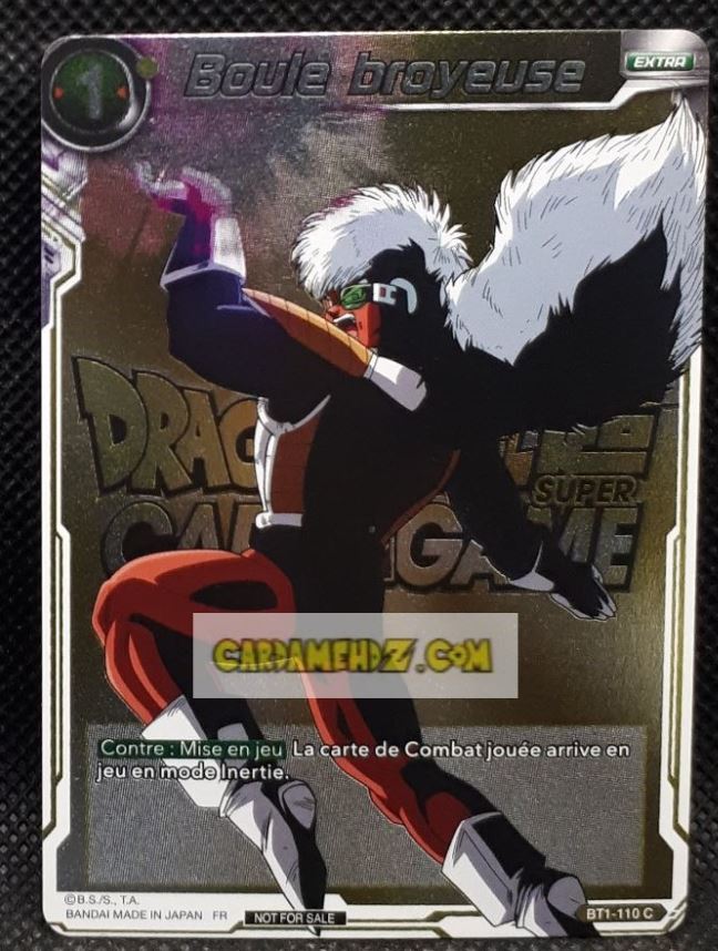 Carte Dragon Ball Super Card Game Fr Special Anniversary Box BT1-110 C (gold version) dbscg promo boule broyeuse dbz prisme foil holo cardamehdz point com mehdz atout