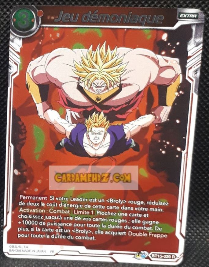 Carte Dragon Ball Super Card Game Fr UWS Boost Saiyan Showdown BT15-029 R (2021) (fr) bandai jeu démoniaque dbscg prisme foil holo cardamehdz point com mehdz atout