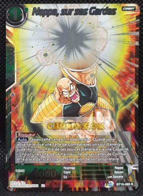 Carte Dragon Ball Super Card Game Fr UWS Boost Saiyan Showdown BT15-085 R (2021) (fr) bandai nappa sur ses gardes dbscg prisme foil holo cardamehdz point com mehdz atout