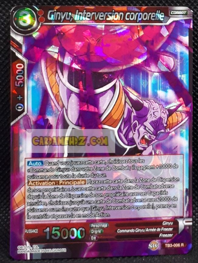 Carte Dragon Ball Super Card Game Premium Pack TB3-006 UC (2019) bandai ginyu interversion corporelle dbs rare prisme foil holo cardamehdz point com mehdz atout