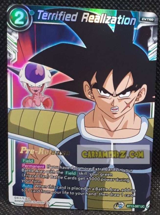 Carte Dragon Ball Super Card Game US Unison Warrior Series 4 BT13-087 UC (2020) (pre release version) bandai terrified realization dbscg prisme foil holo cardamehdz point com mehdz atout