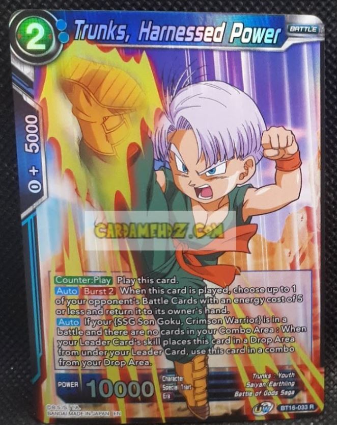 Carte Dragon Ball Super Card Game US Unison Warrior Series Boost Set 7 BT16-033 R (foil) (2022) bandai trunks harnessed power dbs prisme holo cardamehdz point com mehdz atout