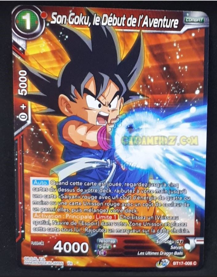 Carte Dragon Ball Super Card Game Ultimate Squad BT17-006 C (Fr) (2022) bandai songoku le debut de l aventure dbscg commune cardamehdz point com