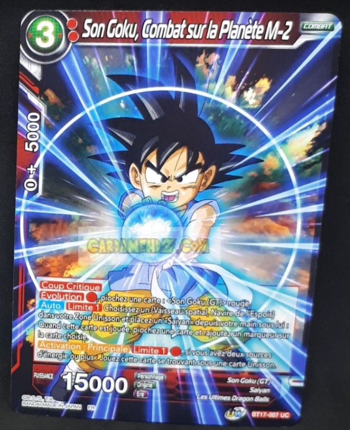 Carte Dragon Ball Super Card Game Ultimate Squad BT17-007 UC (Fr) bandai songoku combat sur la planete m-2 dbscg commune cardamehdz point com