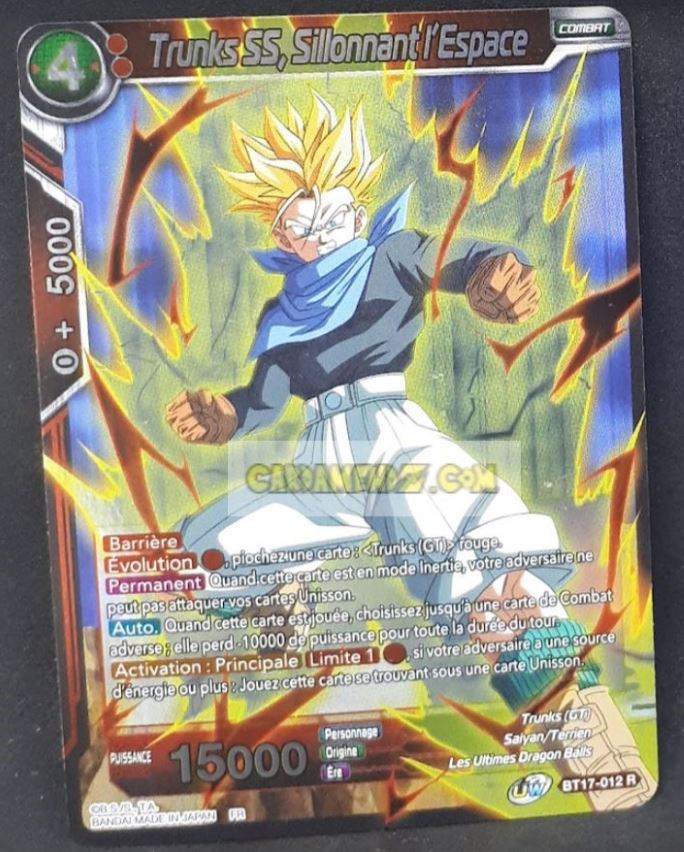Carte Dragon Ball Super Card Game Ultimate Squad BT17-012 R (Fr) (2022) bandai trunks ss sillonnant l espace dbscg rare cardamehdz point com