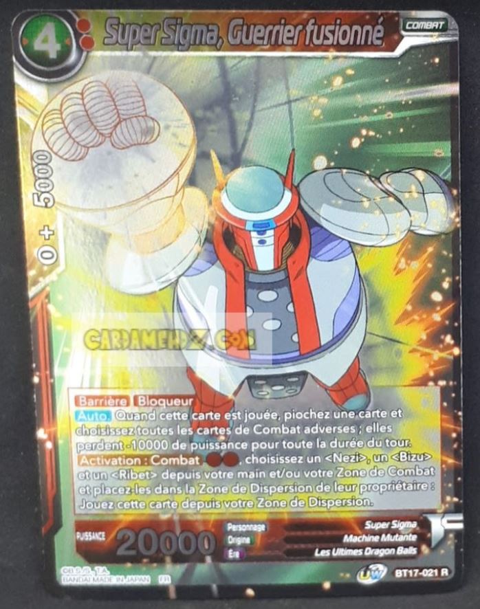Carte Dragon Ball Super Card Game Ultimate Squad BT17-021 R (Fr) (2022) bandai super sigma guerrier fusionne dbscg rare cardamehdz point com