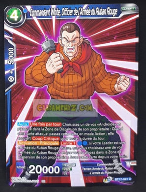 Carte Dragon Ball Super Card Game Ultimate Squad BT17-041 C (Fr) bandai commandant white officier de l armée du ruban rouge dbscg commune cardamehdz point com