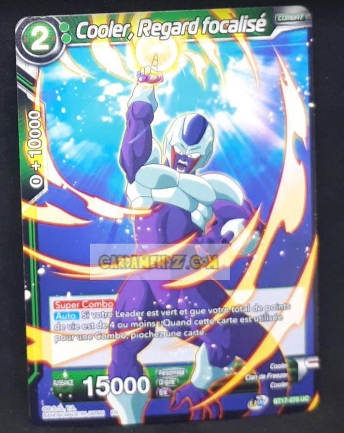 Carte Dragon Ball Super Card Game Ultimate Squad BT17-070 UC (Fr) bandai cooler regard focalise dbscg commune cardamehdz point com