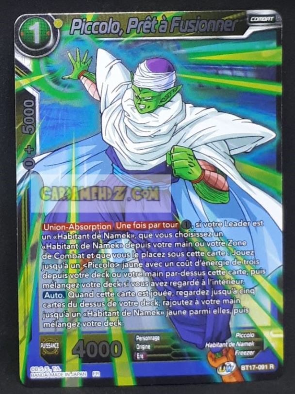 Carte Dragon Ball Super Card Game Ultimate Squad BT17-091 R (Fr) bandai piccolo pret a fusionner dbscg commune cardamehdz point com