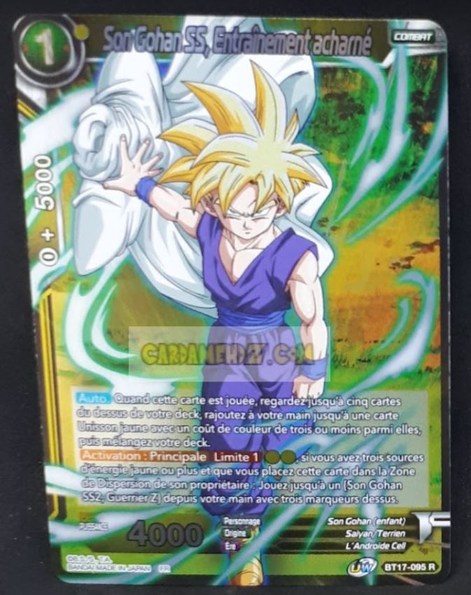 Carte Dragon Ball Super Card Game Ultimate Squad BT17-095 R (Fr) bandai songohan ss entrainement acharne dbscg commune cardamehdz point com
