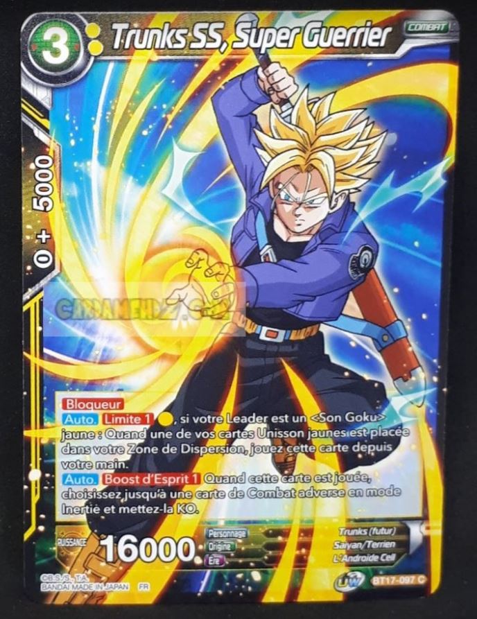 Carte Dragon Ball Super Card Game Ultimate Squad BT17-097 C (Fr) bandai trunks ss super guerrier dbscg commune