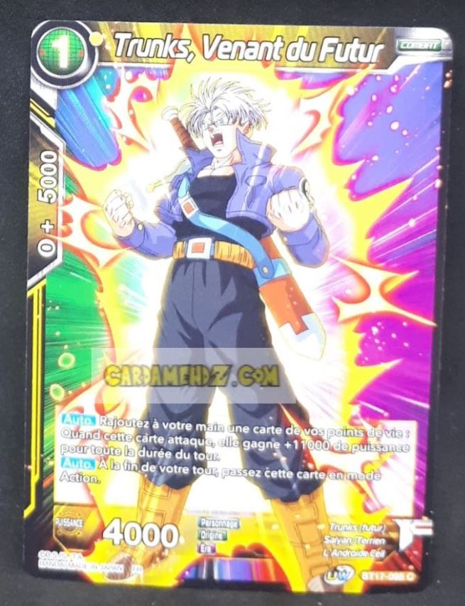 Carte Dragon Ball Super Card Game Ultimate Squad BT17-098 C (Fr) bandai trunks venant du futur dbscg commune cardamehdz point com