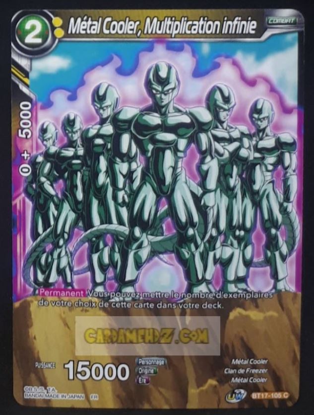 Carte Dragon Ball Super Card Game Ultimate Squad BT17-105 C (Fr) bandai metal cooler multiplication infinie dbscg commune cardamehdz point com