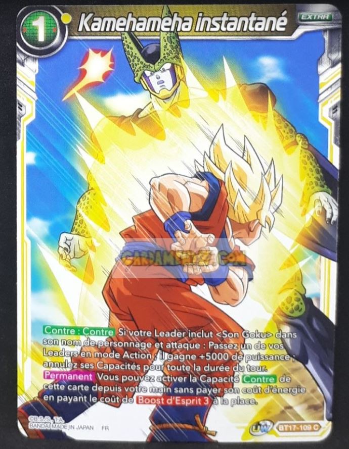 Carte Dragon Ball Super Card Game Ultimate Squad BT17-109 C (Fr) bandai kamehameha instantane dbscg commune cardamehdz point com
