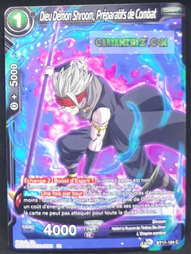 Carte Dragon Ball Super Card Game Ultimate Squad BT17-124 C (Fr) bandai dieu demon shroom preparatifs de combat dbscg commune cardamehdz point com