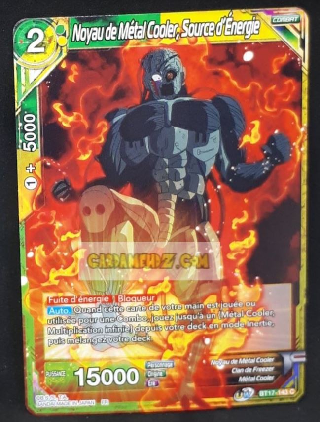 Carte Dragon Ball Super Card Game Ultimate Squad BT17-143 C (Fr) bandai noyau de metal cooler source d energie dbscg commune cardamehdz point com