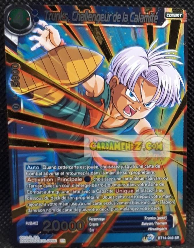 Carte Dragon Ball Super Card Game Unison Warrior Series Set 05 BT14-045 SR (2021) (fr) (foil) bandai trunks challengeur de la calamite dbscg prisme holo cardamehdz point com mehdz atout