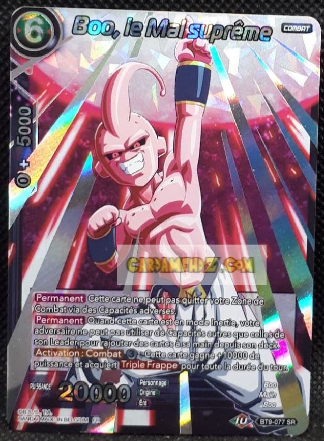 Carte Dragon Ball Super Card Game Universal Onslaught BT9-077 SR (fr) bandai boo le mal supreme dbs foil prisme holo cardamehdz point com mehdz atout