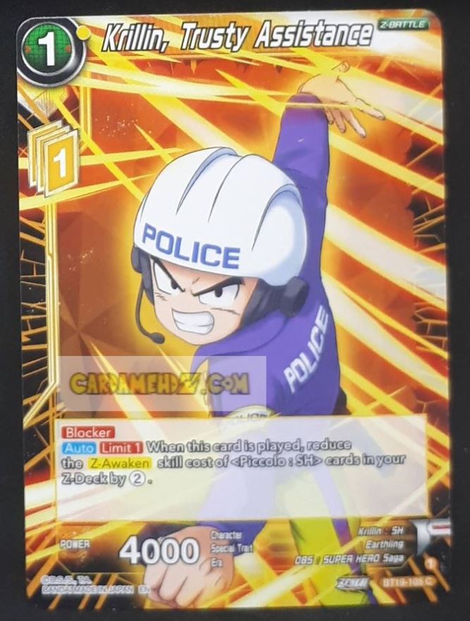 Carte Dragon Ball Super Card Game Us Zenkai Series Fighter s Ambition BT19-105 C (2023) (us) bandai krilin trusty assistance dbs cardamehdz point com