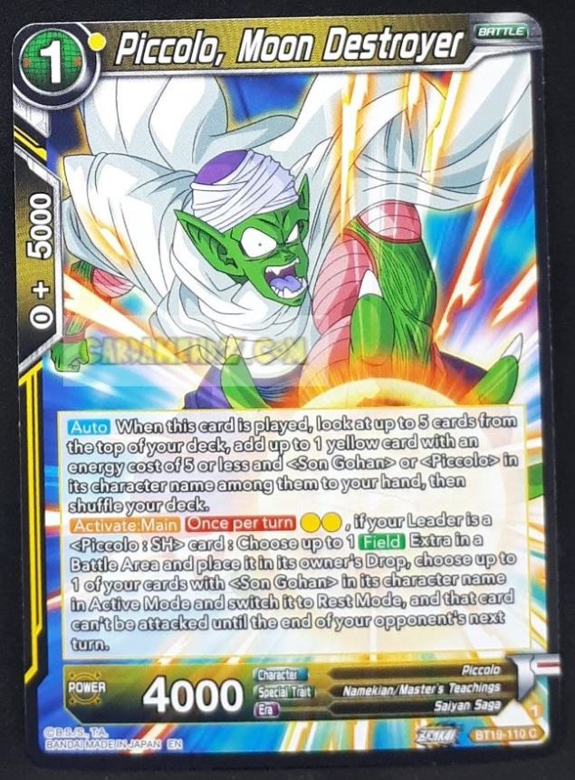 Carte Dragon Ball Super Card Game Us Zenkai Series Fighter s Ambition BT19-110 C (2023) bandai piccolo moon destroyer dbs cardamehdz point com