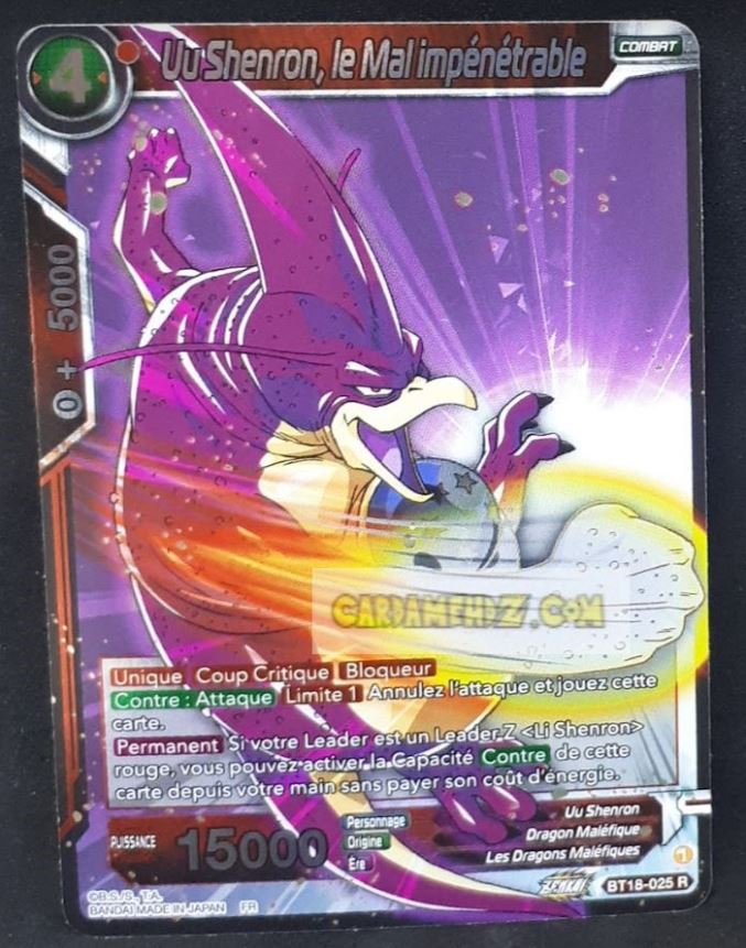 Carte Dragon Ball Super Card Game Zenkai Series Dawn Of The ZLegends BT18-025 R (Fr) (2022) bandai uu shenron le mal impenetrable dbscg commune cardamehdz point com