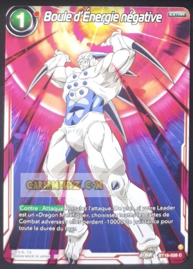 Carte Dragon Ball Super Card Game Zenkai Series Dawn Of The ZLegends BT18-028 C (Fr) (2022) bandai boule d energie negative dbscg commune cardamehdz point com