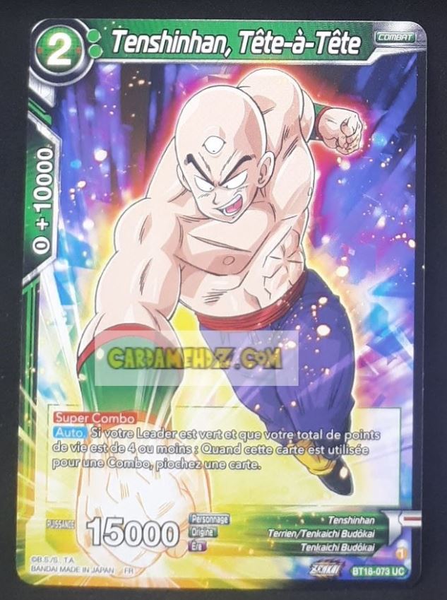 Carte Dragon Ball Super Card Game Zenkai Series Dawn Of The ZLegends BT18-073 UC (Fr) (2022) bandai tenshinhan tete a tete dbscg commune cardamehdz point com