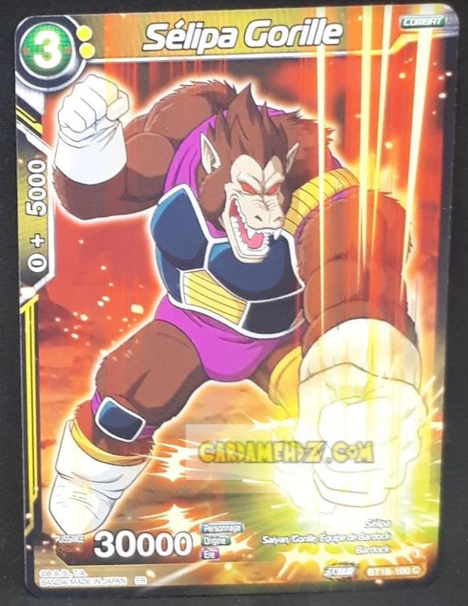 Carte Dragon Ball Super Card Game Zenkai Series Dawn Of The ZLegends BT18-100 C (Fr) (2022) bandaI selipa gorille dbscg commune cardamehdz point com