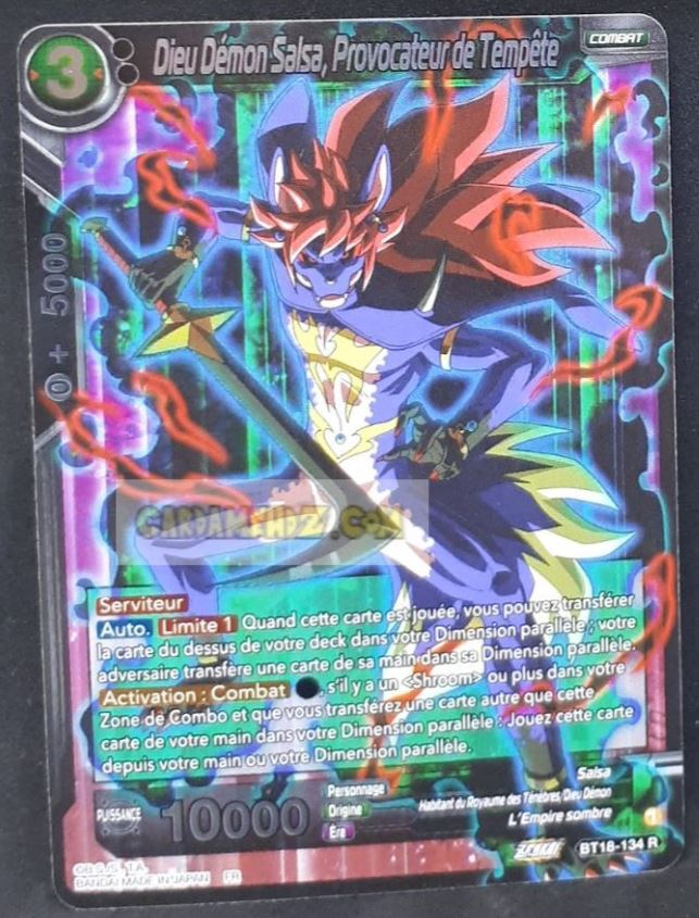 Carte Dragon Ball Super Card Game Zenkai Series Dawn Of The ZLegends BT18-134 R (Fr) (2022) bandai dieu demon salsa provocateur de tempete dbscg commune cardamehdz point com