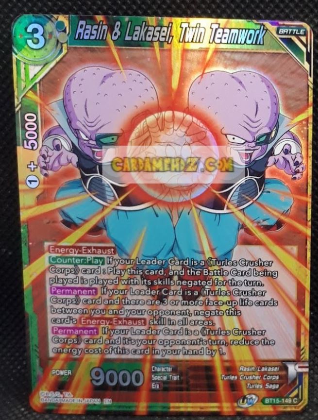 Carte Dragon Ball Super Card Game us UWS Boost Saiyan Showdown BT15-149 C (2021) (us) bandai Rasin & Lakasei Twin Teamwork dbscg prisme foil holo cardamehdz point com mehdz atout