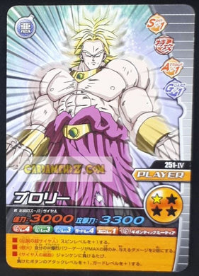 Carte Dragon Ball Z Data Carddass W Bakuretsu Impact Part 5 n°251-IV (2009) bandai broly dbz cardamehdz point com