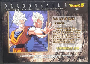 Carte Dragon Ball Z Trading Card Chromium DBZ Part 1 N° 18 (1996) amada funimation vegeta cardamehdz point com