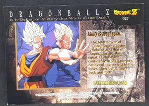 Carte Dragon Ball Z Trading Card Chromium DBZ Part 1 N° 27 (1996) amada funimation majin bou vs gotenks cardamehdz point com