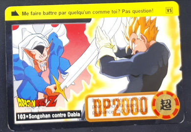 Carte dragon ball z Carddass fr Part 19 n°103 (Total n°749) (1995) bandai songohan vs dabla dbz cardamehdz