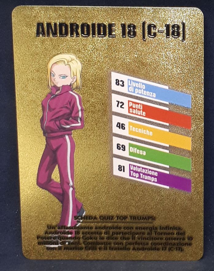 Carte dragon ball z fan card italienne androide 18 dbz cardamehdz 