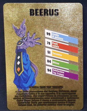 Carte dragon ball z fan card italienne beerus dbz cardamehdz