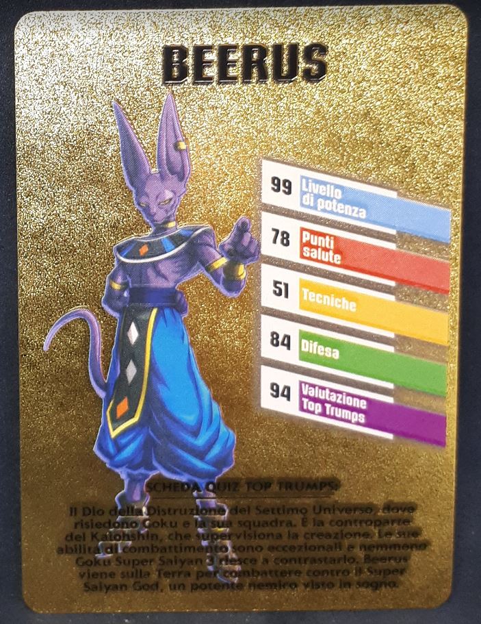 Carte dragon ball z fan card italienne beerus dbz cardamehdz 