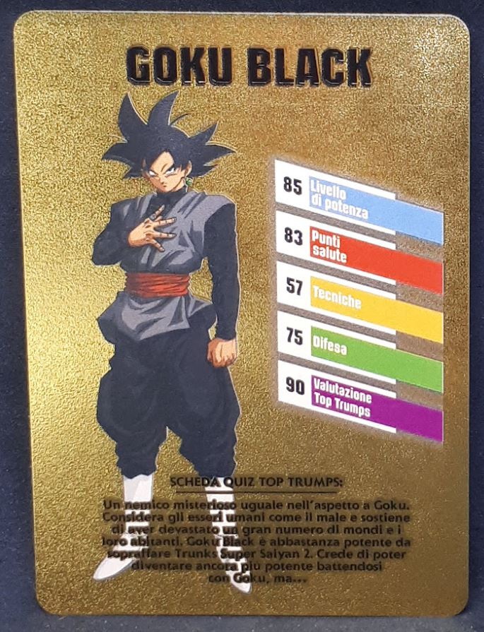 Carte dragon ball z fan card italienne black goku dbz cardamehdz