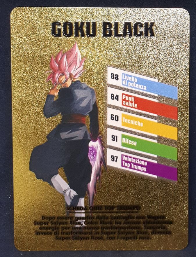 Carte dragon ball z fan card italienne black goku rose dbz cardamehdz